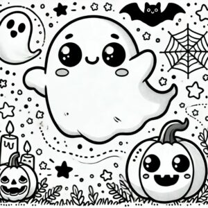 Coloriage halloween fantôme