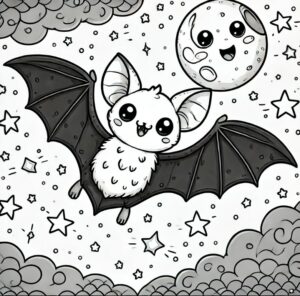 Coloriage halloween Chauve souris