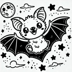 Coloriage halloween Chauve souris